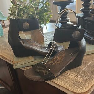 Aetrex Ankle Wrap black Sandals size 38 7.5/8 New without Box